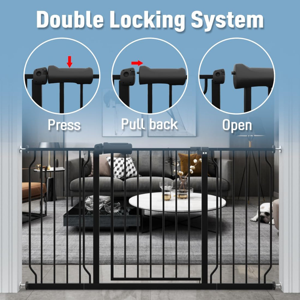 ALLAIBB auto-close walk-through gate in action for convenient one-handed passage