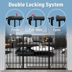ALLAIBB auto-close walk-through gate in action for convenient one-handed passage