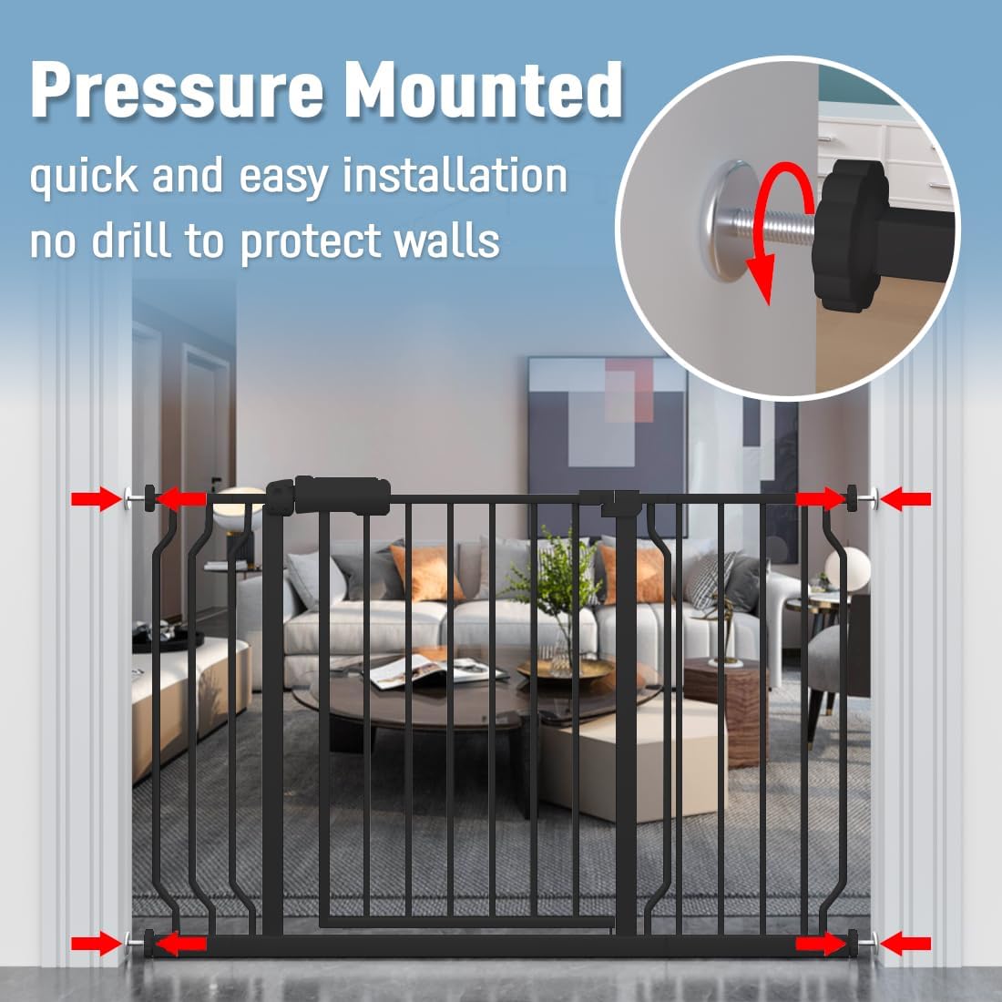 ALLAIBB extension panels widen gates for doorways, stairs, and open living spaces