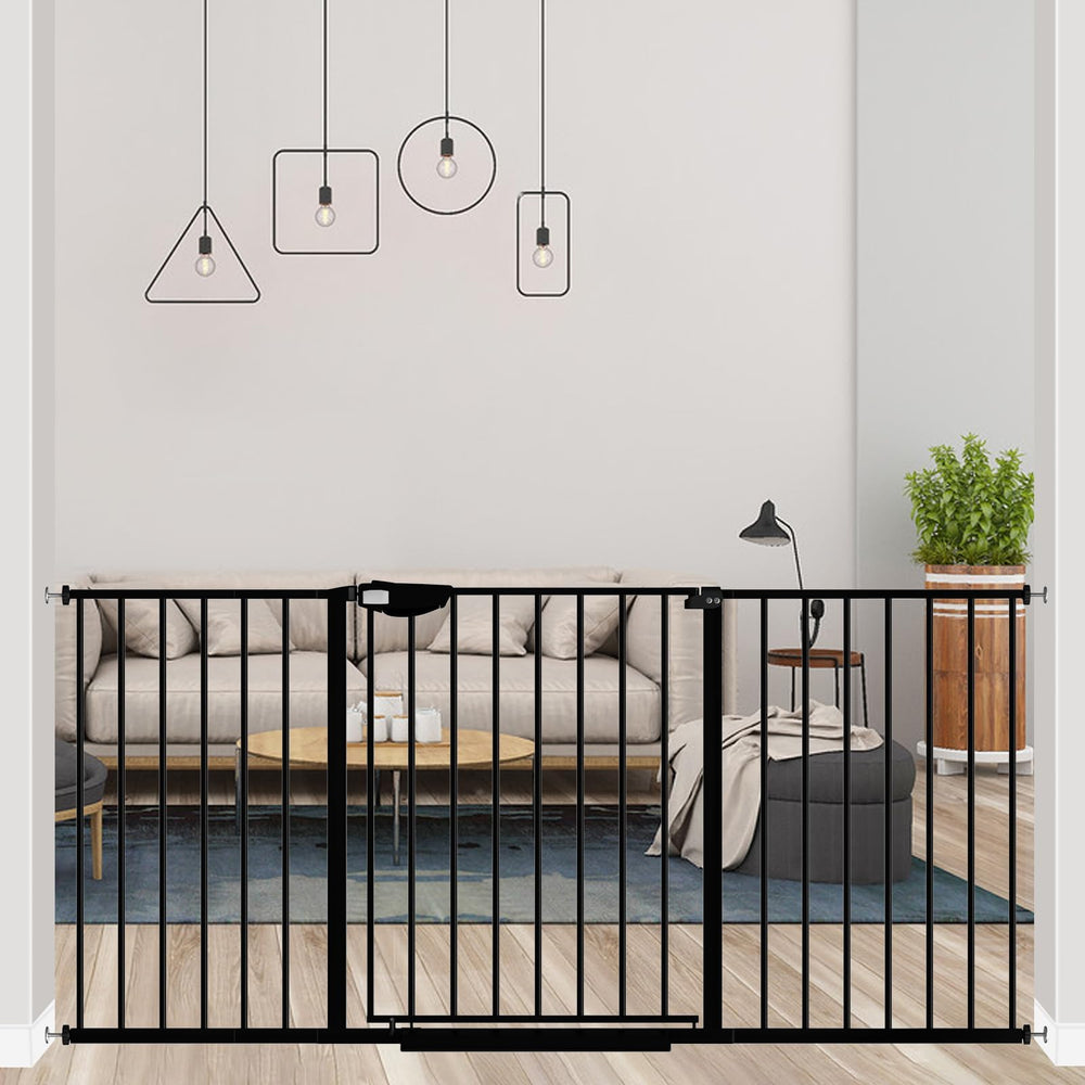 AllaiBB triple-lock baby gate demonstrates sturdy, secure protection for doorways.