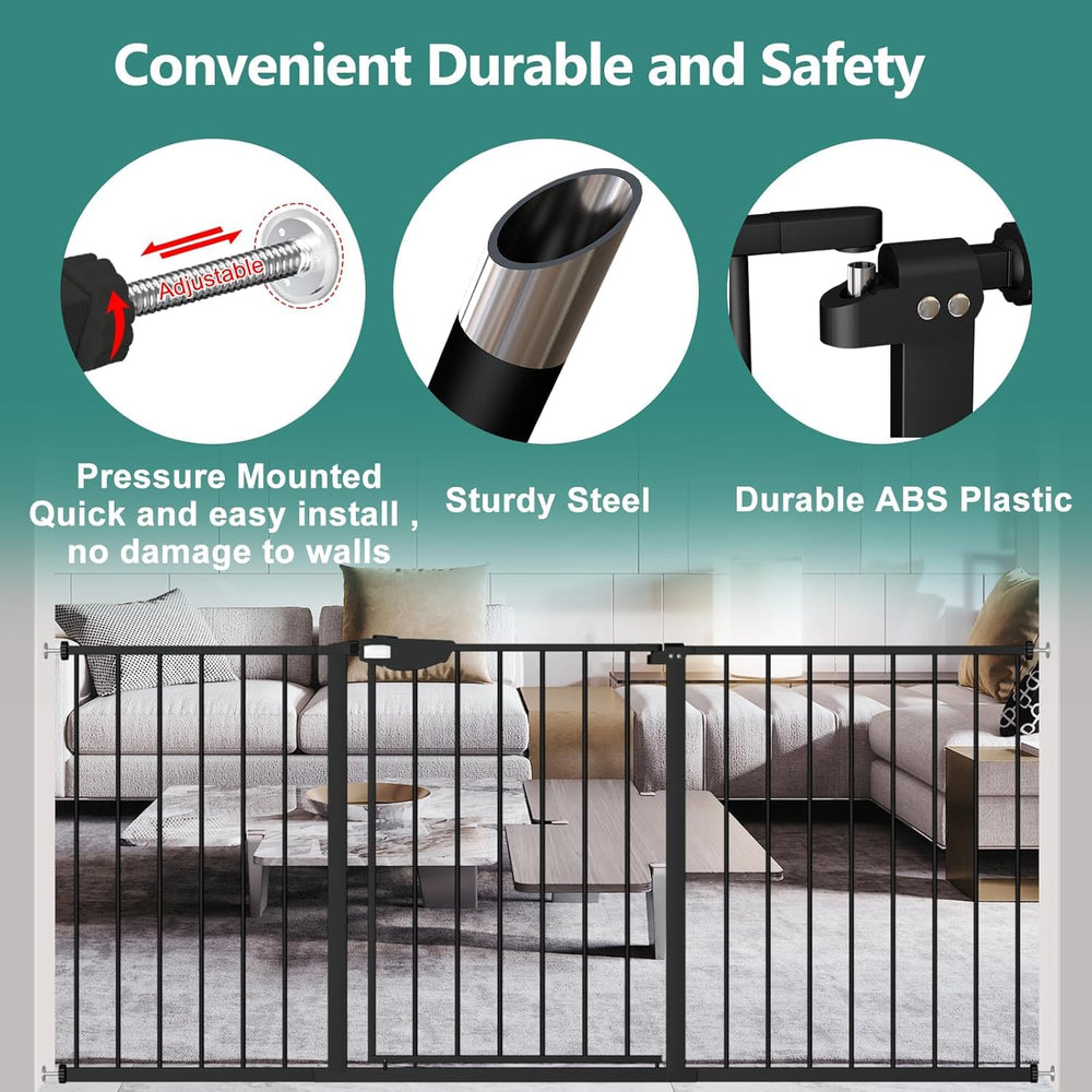 ALLAIBB auto-close feature, baby-safe and pet-friendly home gate.