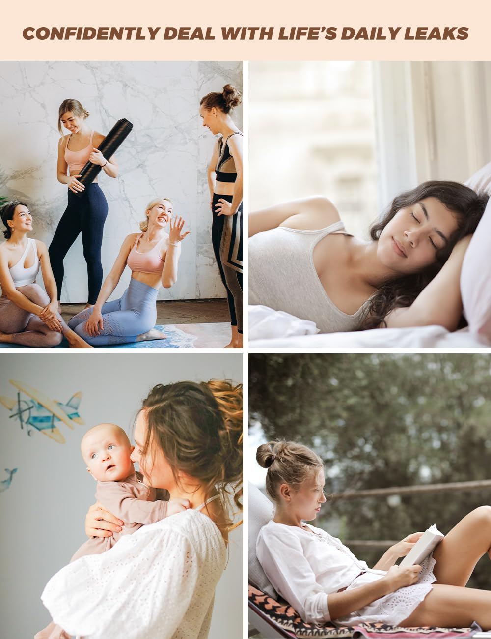 Allbase tagless design cares for sensitive skin with comfortable wear.