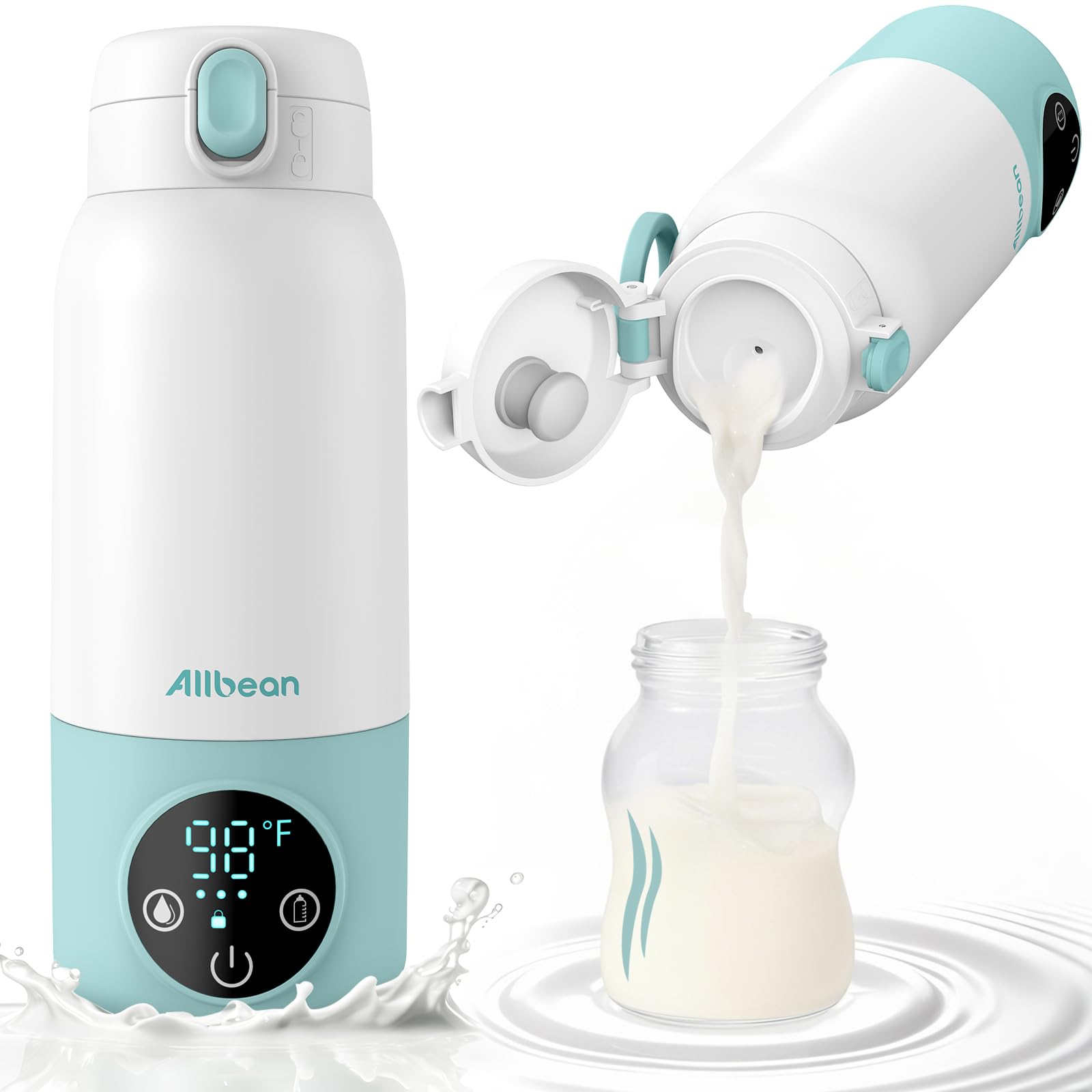 Allbean bottle warmer in a compact travel-ready design for on-the-go feeding.