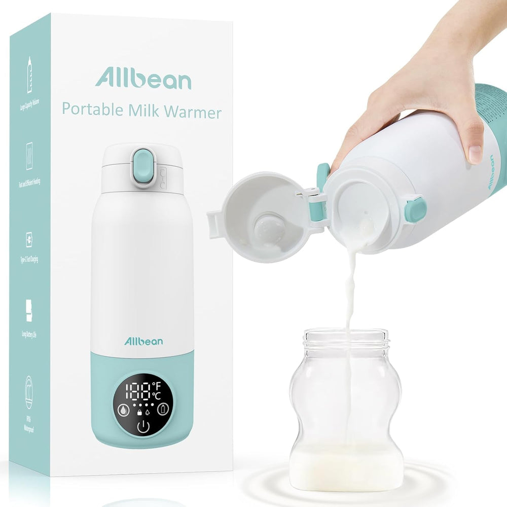 Allbean portable bottle warmer with dual heat modes for fast milk warming on the go.