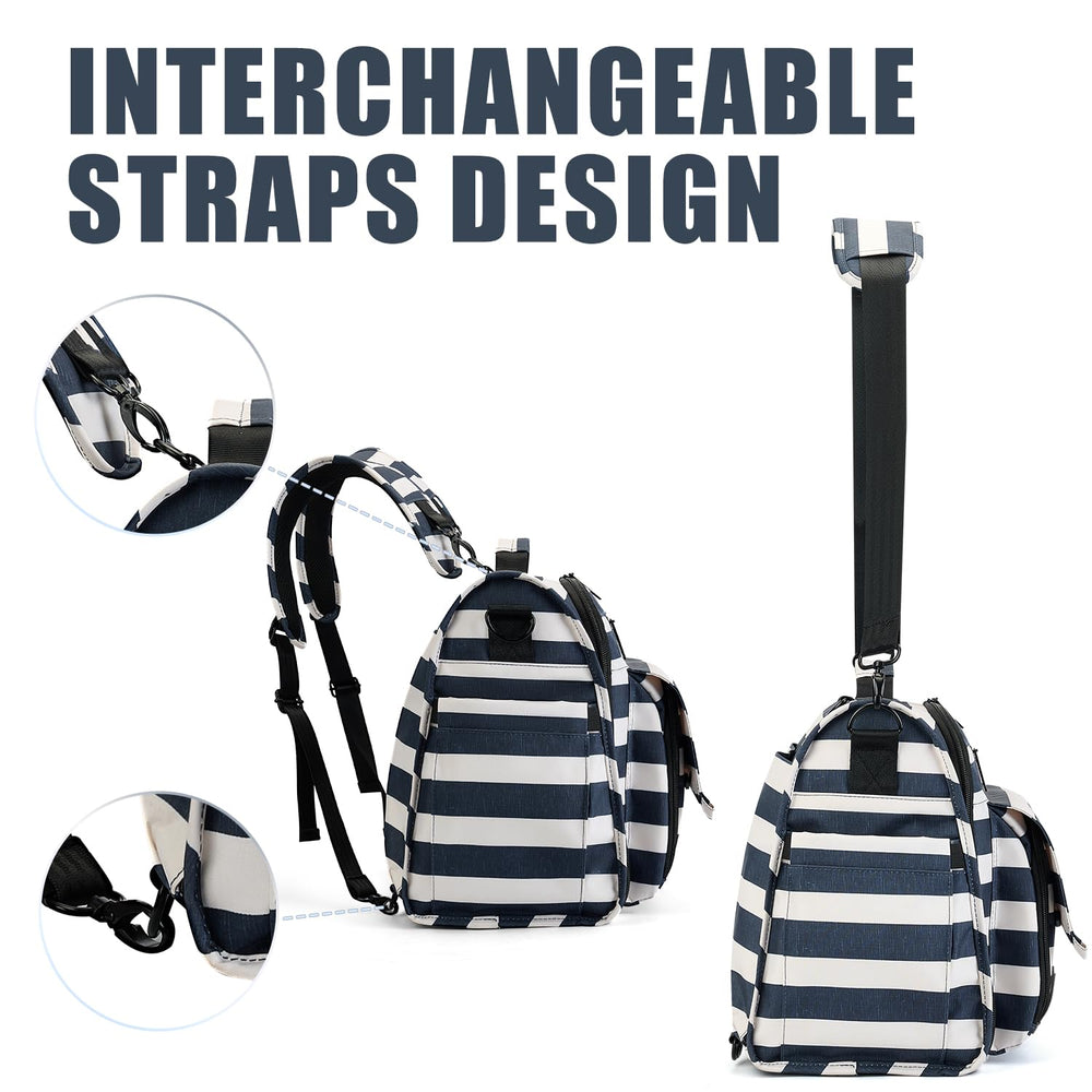 ALLCAMP diaper bag backpack with insulated bottle pockets for on-the-go feeding.