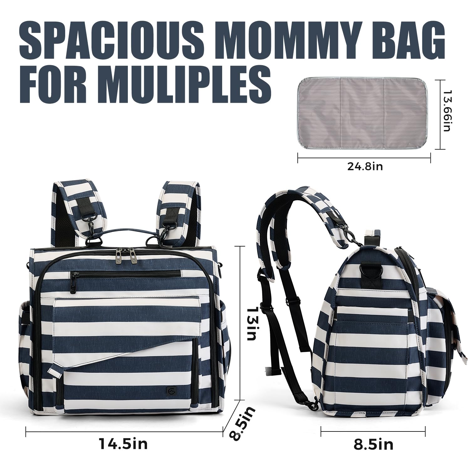 ALLCAMP diaper bag backpack with water-resistant fabric for easy cleaning and travel days.