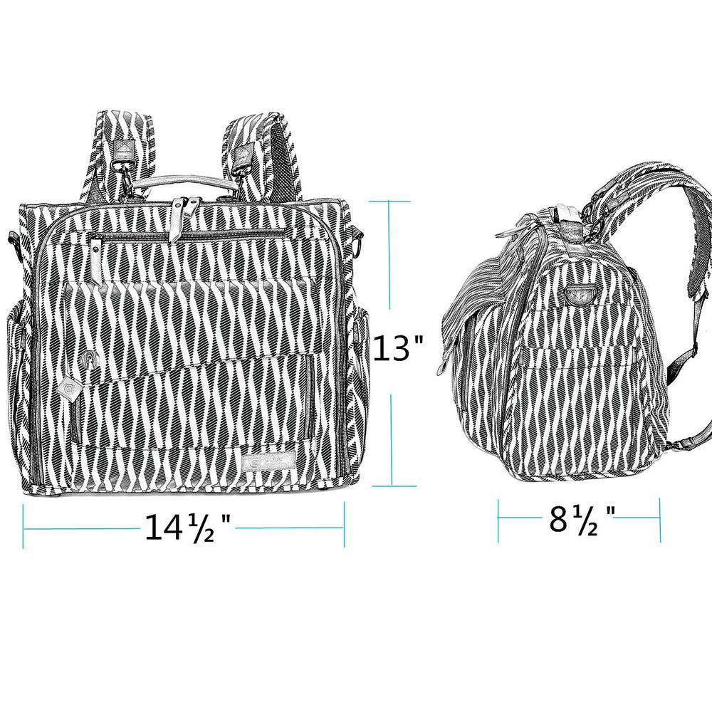 ALLCAMP diaper bag featuring stroller hooks for hands-free on-the-go use.