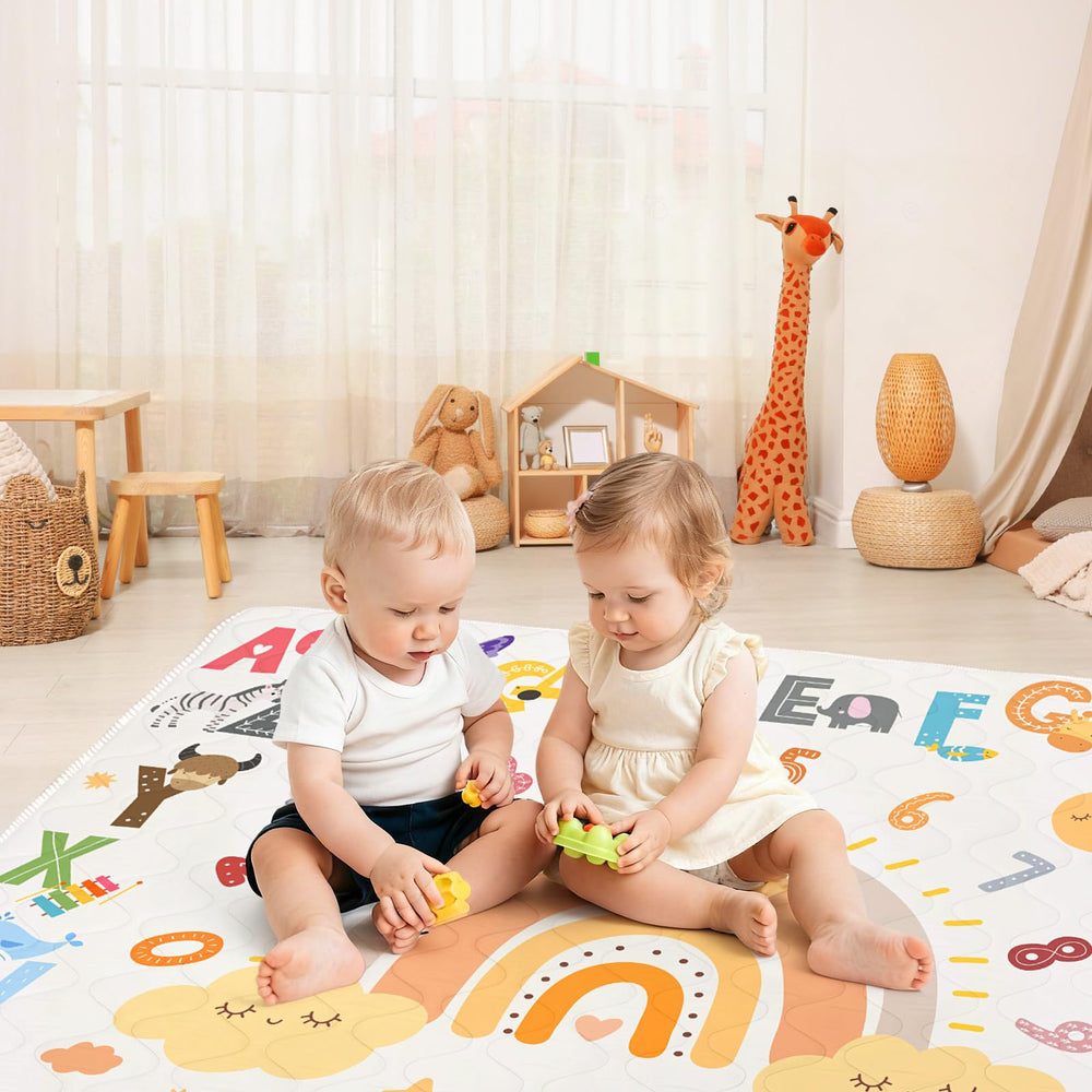 Alldomess Alphabet Rainbow pattern engages baby during play