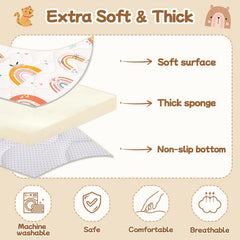 Alldomess Baby Play Mat Boho Rainbow pattern stimulates curiosity