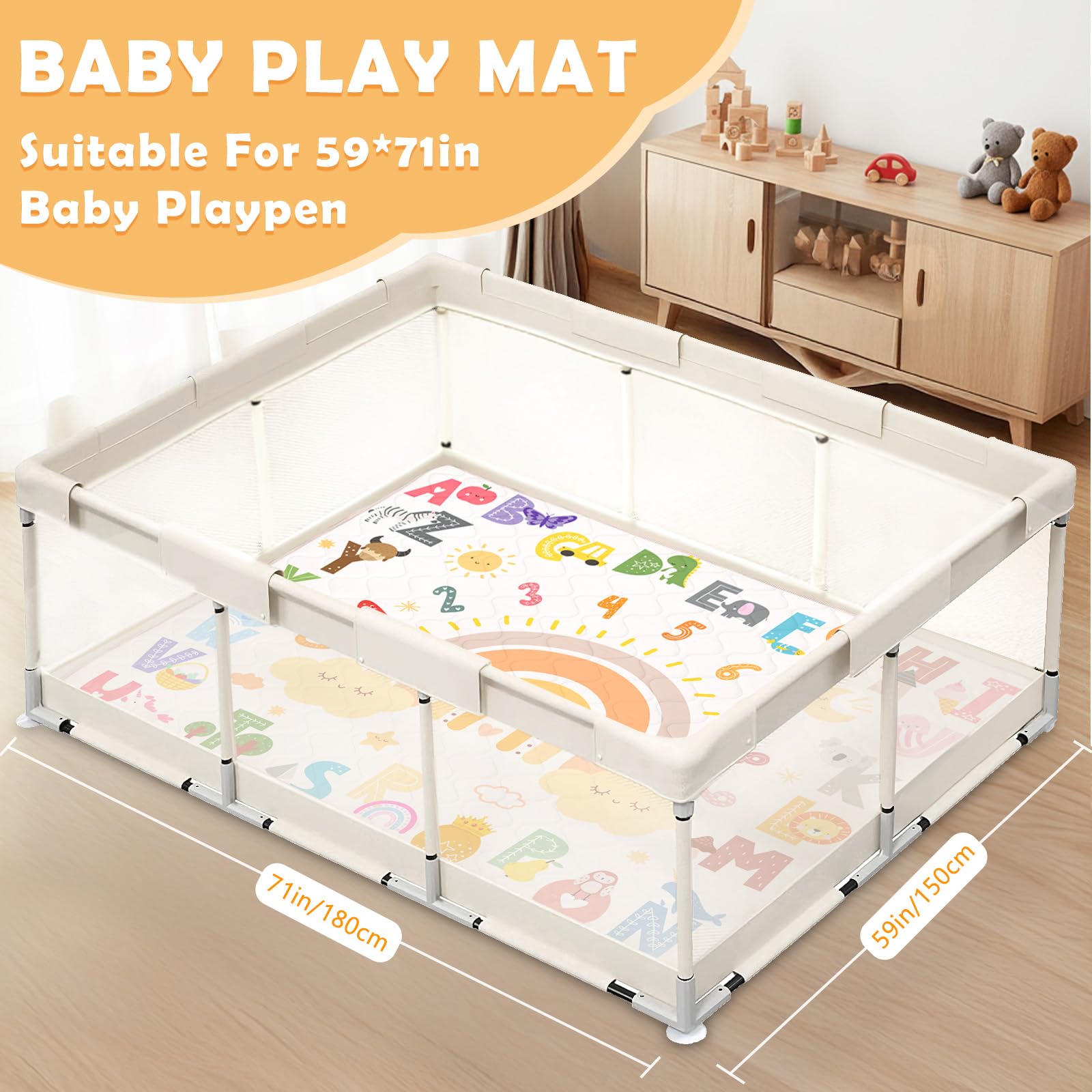 Alldomess tummy-time floor mat supports crawling safely