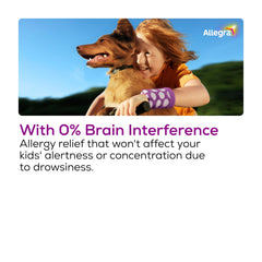 Allegra Children fexofenadine ingredient note on packaging.