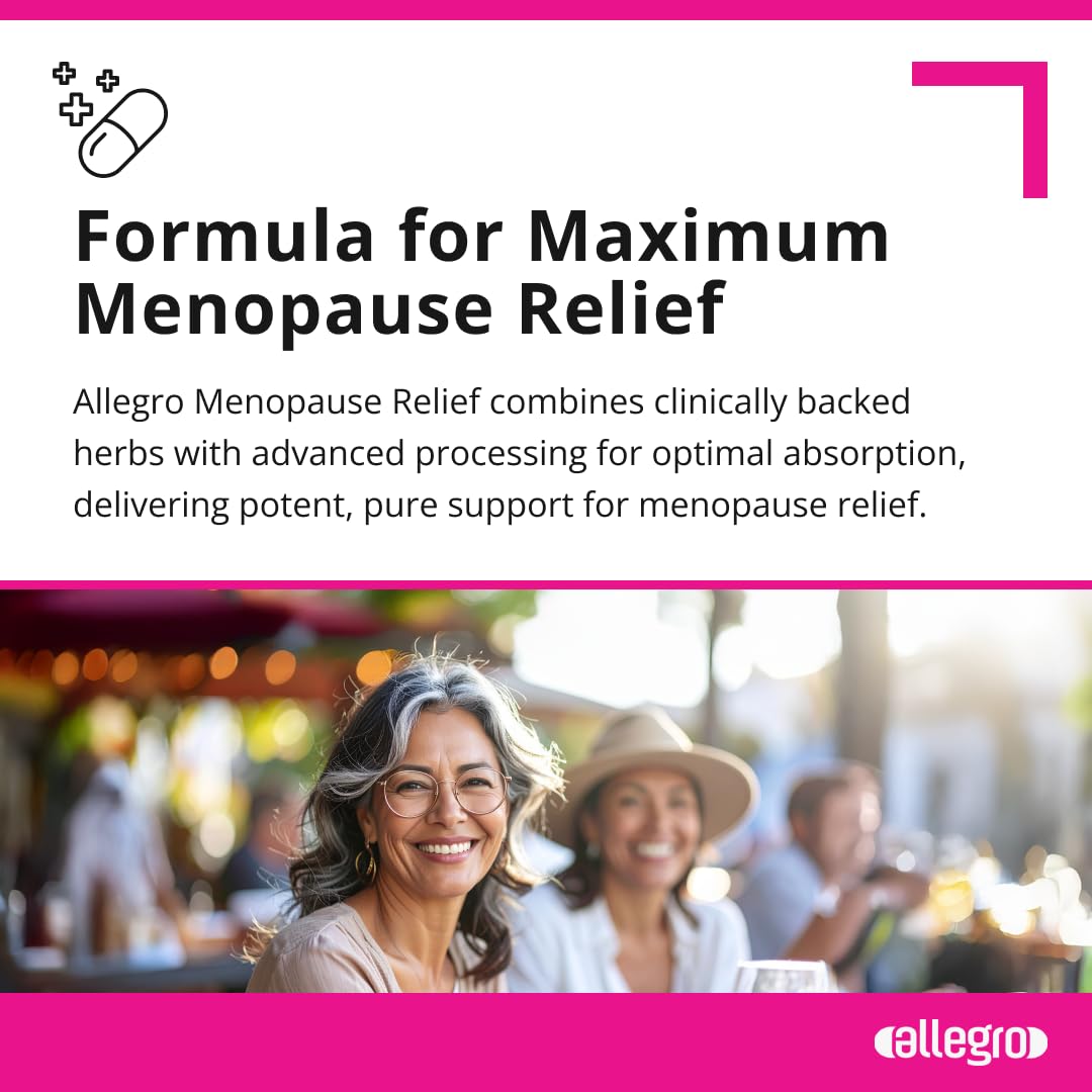 Allegro Menopause Relief herbs blend image featuring saffron, black cohosh, and valerian.