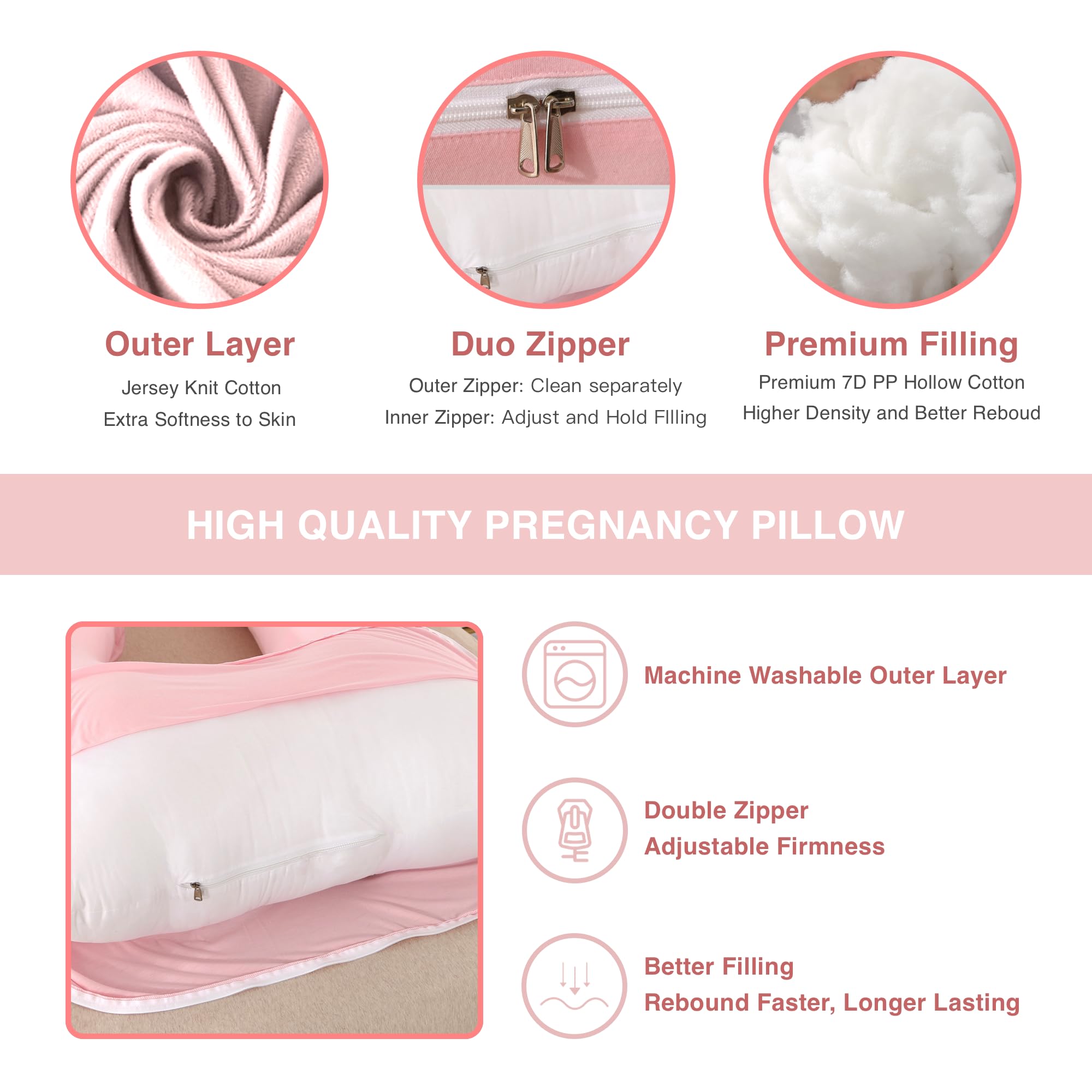 ALLOPERA C-shape ergonomic design supports comfortable side sleeping.