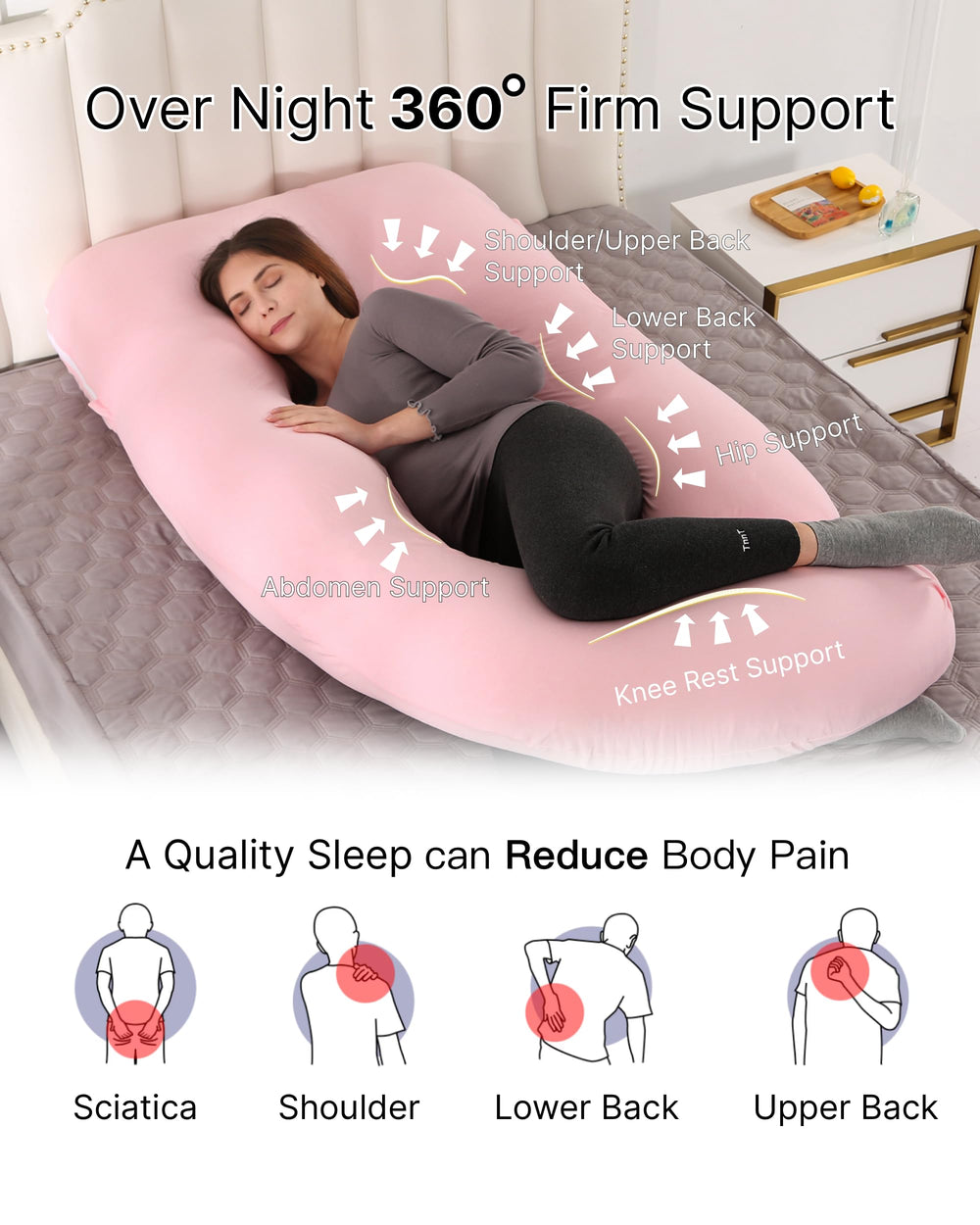 ALLOPERA removable velvet cover on pink pillow for simple cleaning and care.