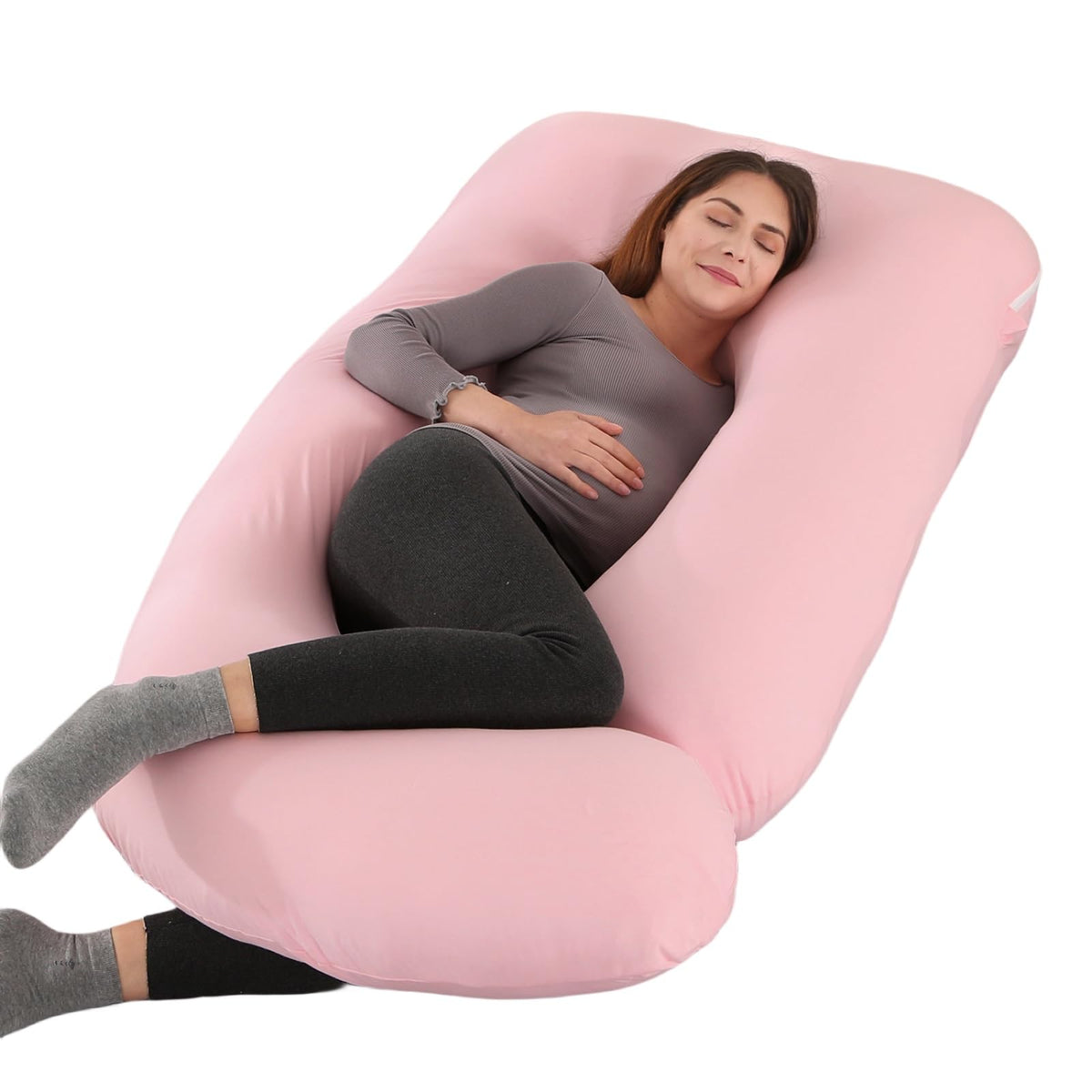 ALLOPERA 57-inch full-body pregnancy pillow for comprehensive night-time support.