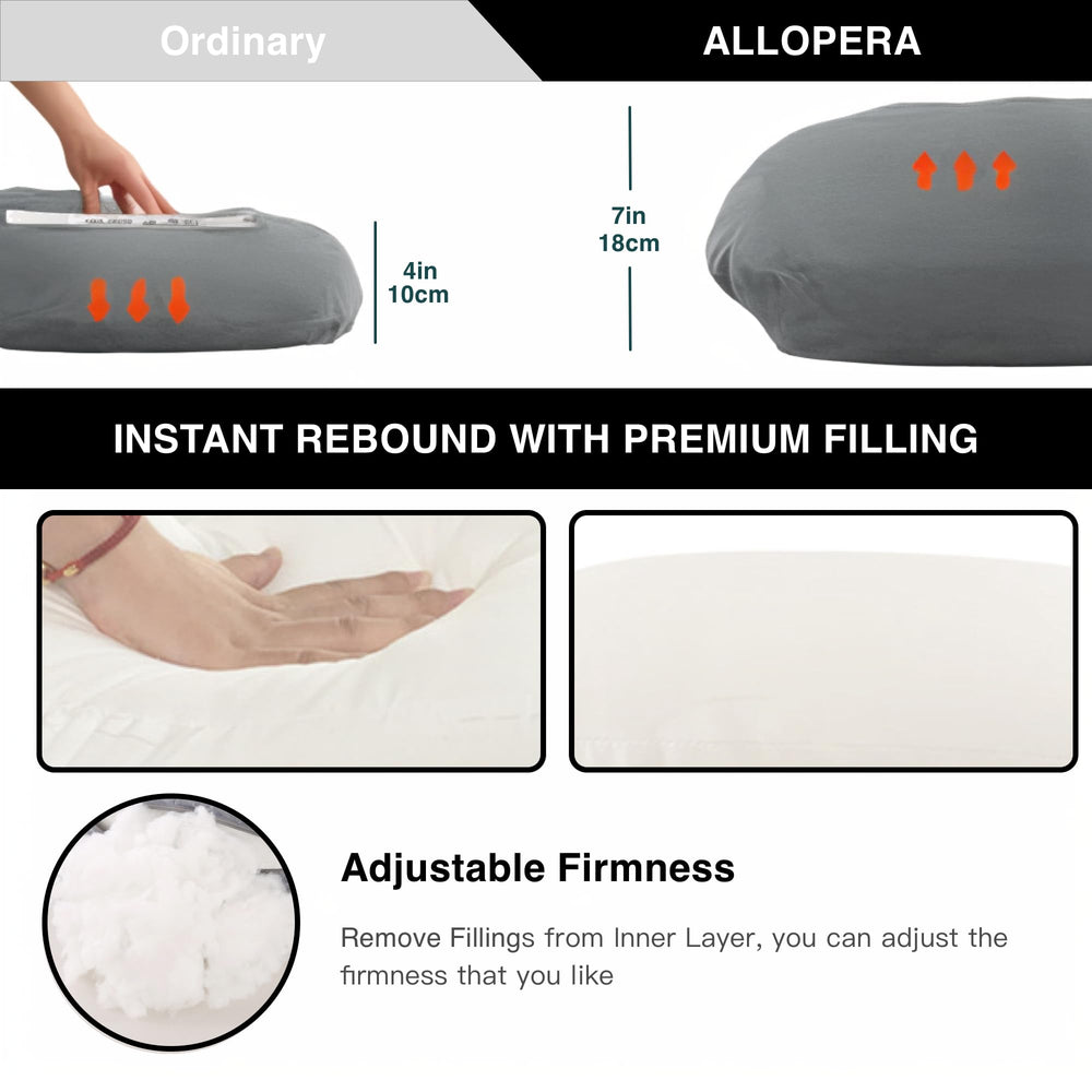 ALLOPERA belly support feature aids comfortable sleeping position