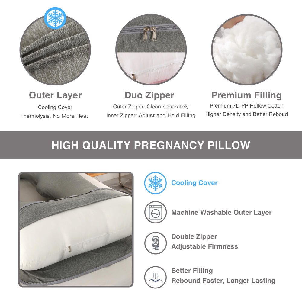 ALLOPERA ergonomic C/U shape aligns spine and eases pressure during sleep.