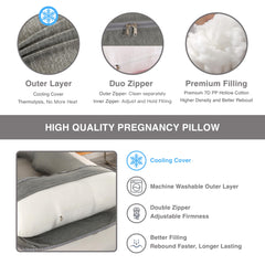 ALLOPERA ergonomic C/U shape aligns spine and eases pressure during sleep.