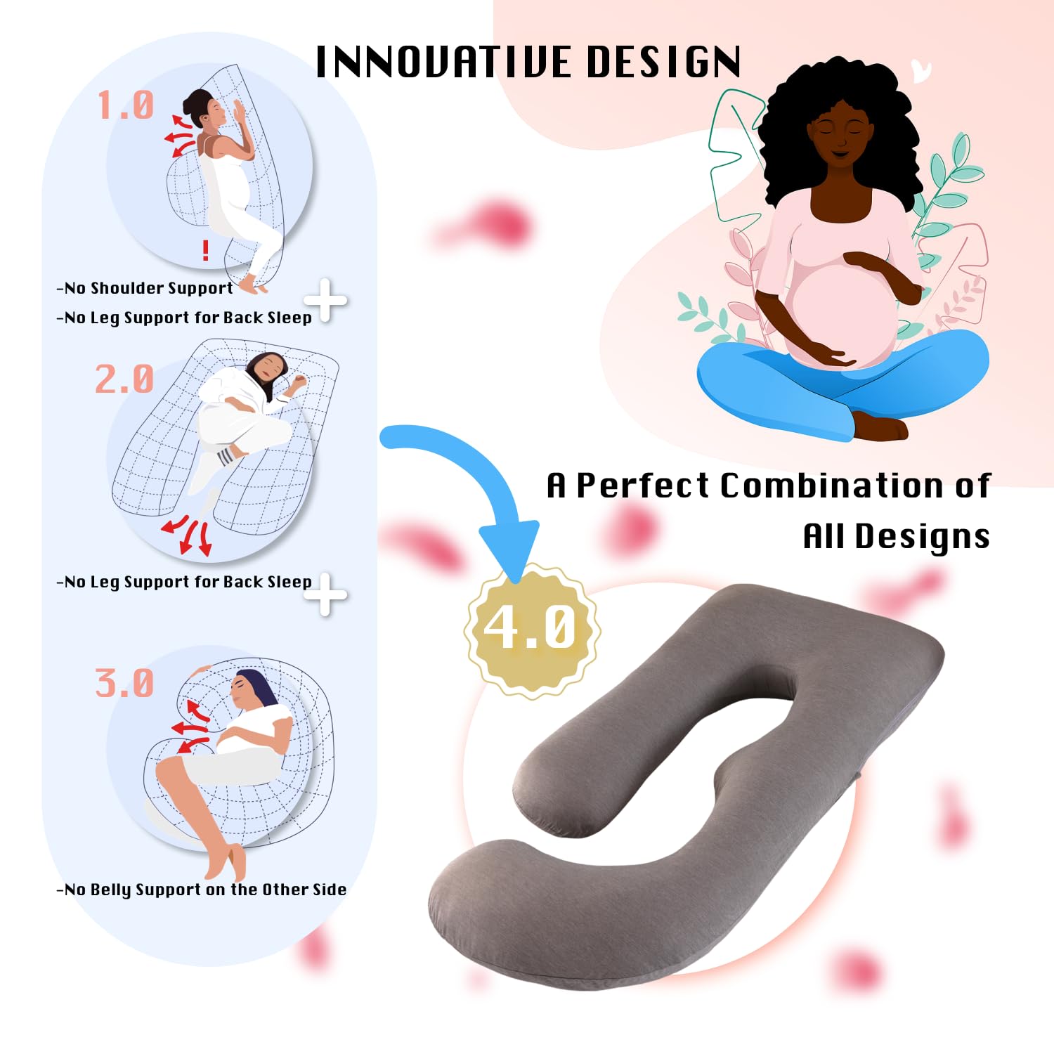 ALLOPERA lightweight design enables easy repositioning on bed or couch.
