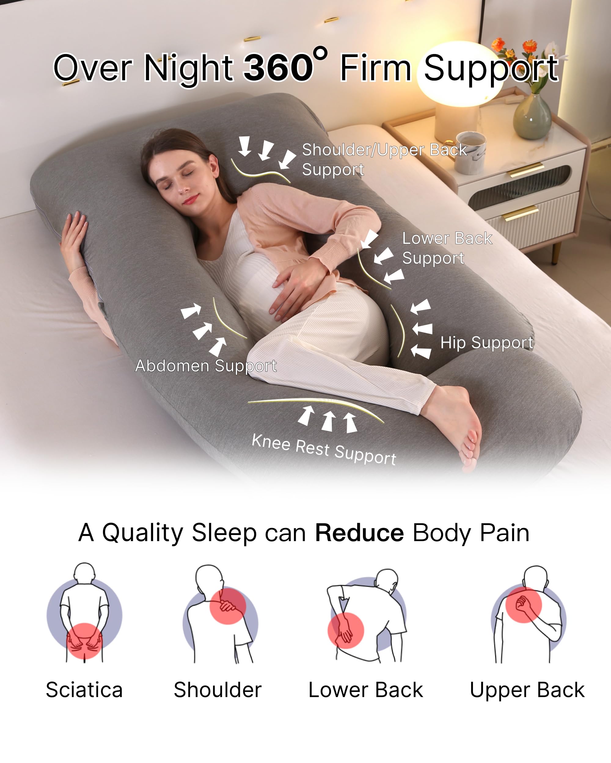 ALLOPERA removable cooling cover highlights breathable, cooling comfort for warm nights.