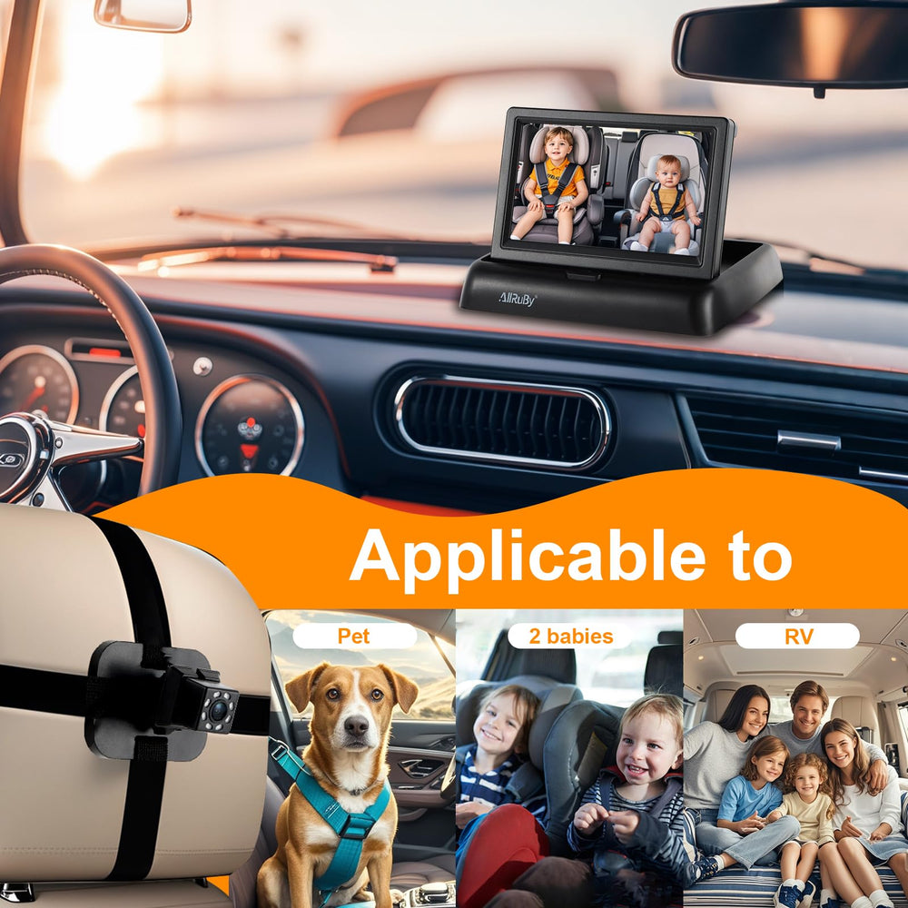 ALLRUBY baby car camera monitor USB-C power option for flexible install