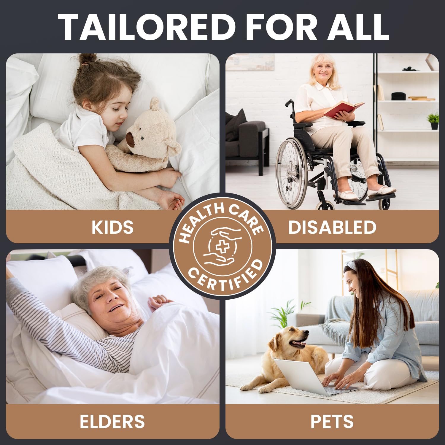 AllSett Health bed pads are multipurpose for people and pets.