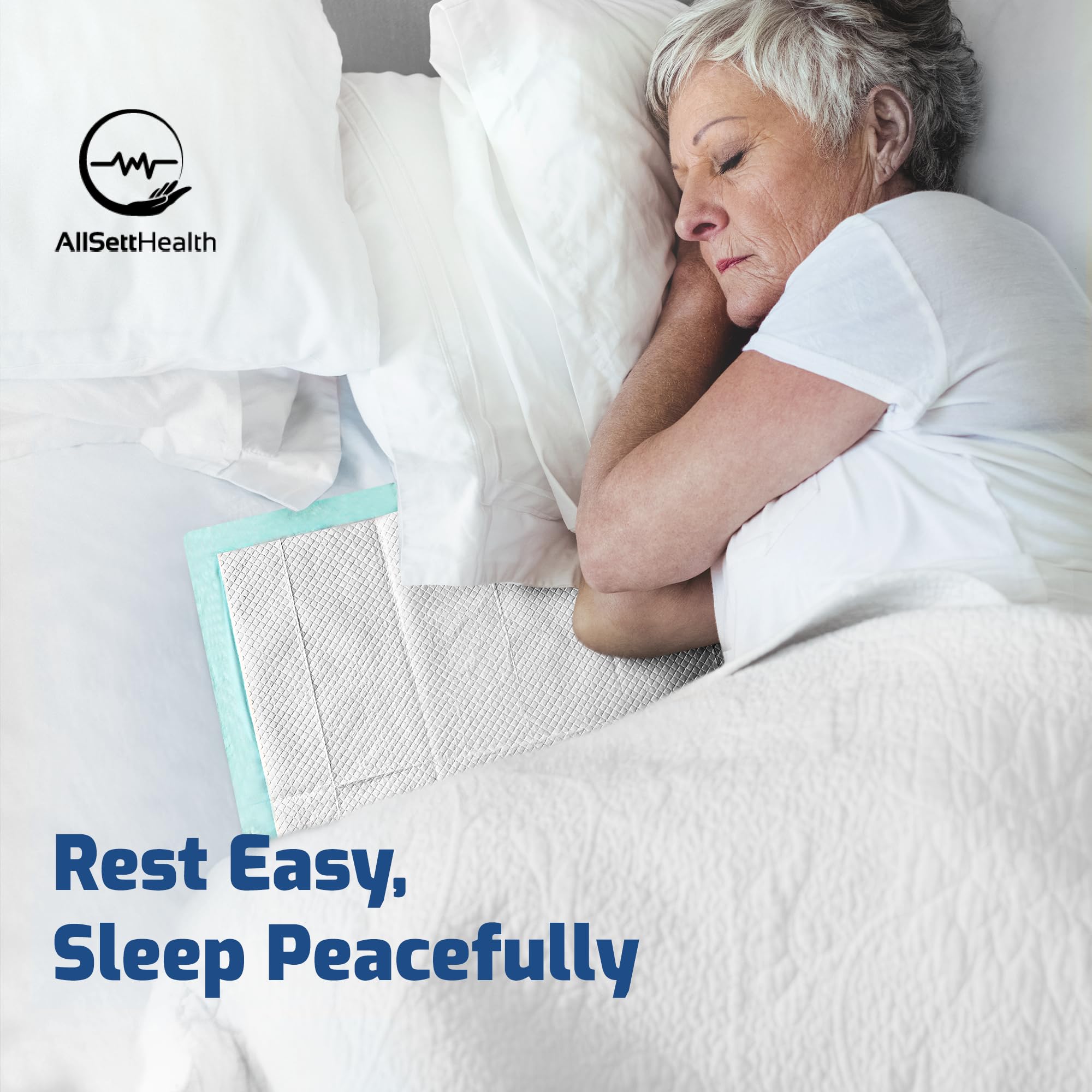 AllSett Health non-slip adhesive pad stays in place at night.
