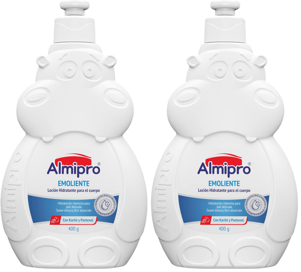 Almipro emollient baby daily lotion bottle closeup highlights hydrating formula for delicate skin