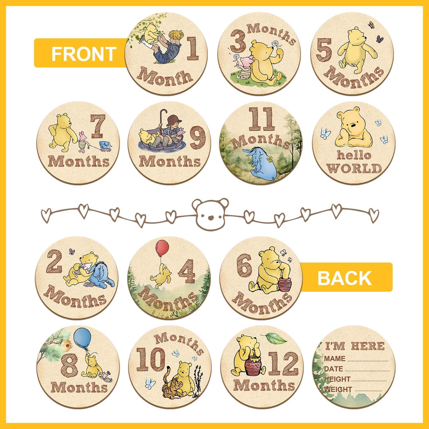 ALodr Winnie double-sided discs offer versatile monthly designs