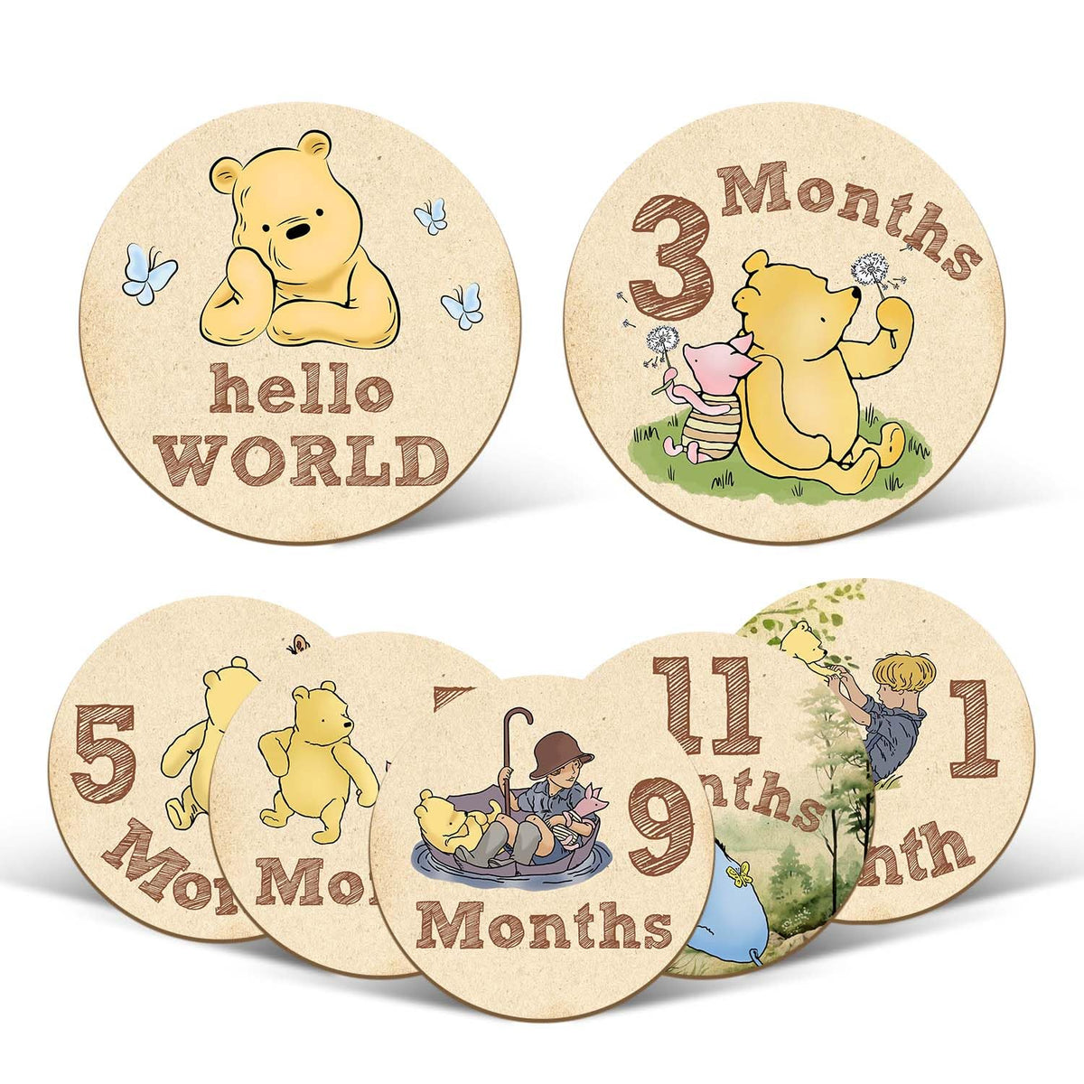 ALodr Winnie milestone markers front view for adorable newborn photos