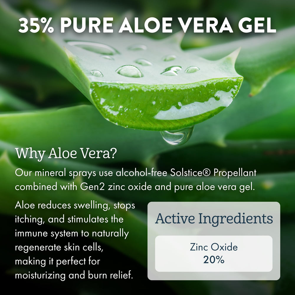 Aloe Up Kids sunscreen aloe vera base promotes gentle coverage.