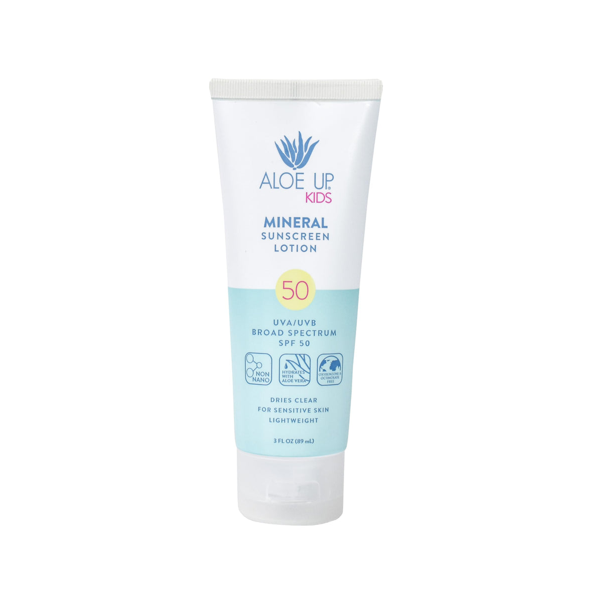 Aloe Up Kids sunscreen clear application for mess-free play.