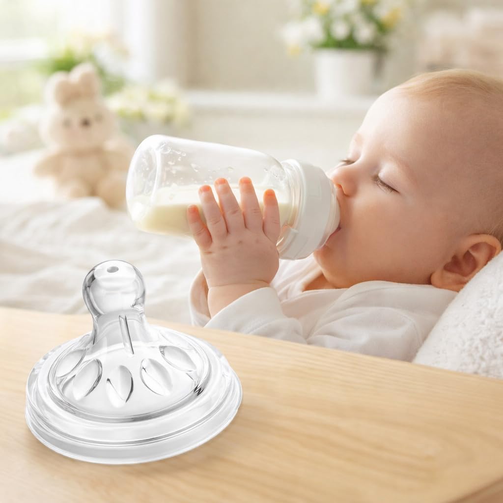 Alomejor four-pack nipples provide convenient replacements at home.