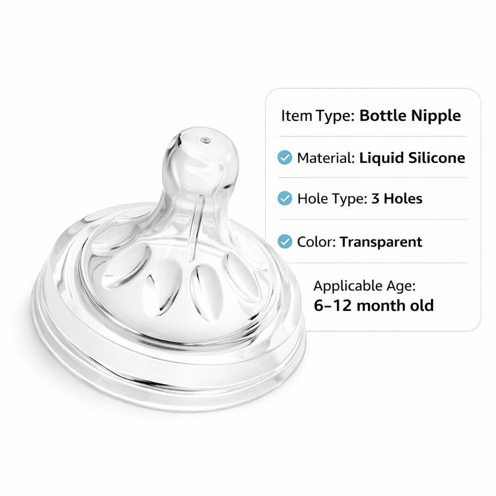 Alomejor petal-design nipples add softness during feeds.