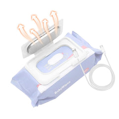 Alomejor wipe warmer in-use-car-travel keeps wipes comfortable on the road.