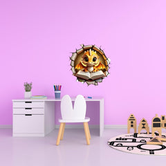 Alpacastore orange dragon breaking wall illusion adds depth to rooms