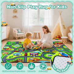 AlphabetAcre soft non-slip backing rug ensures stable play surfaces for toddlers and active kids.