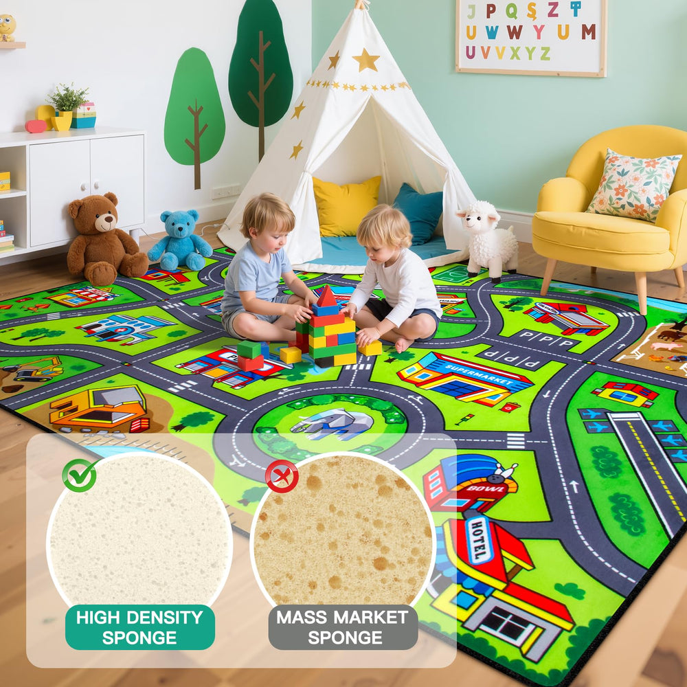AlphabetAcre washable rug stays fresh after everyday spills and messes during playtime.
