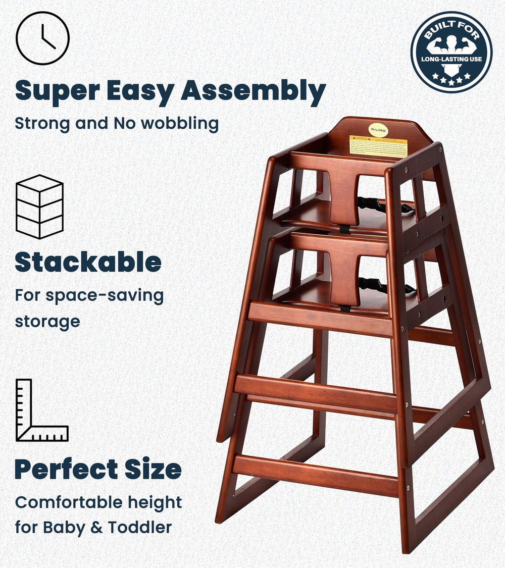 Alpine high chair easy installation and quick setup for busy restaurants.