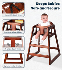 Alpine high chair pyramid base offers stable, tipping-resistant support.