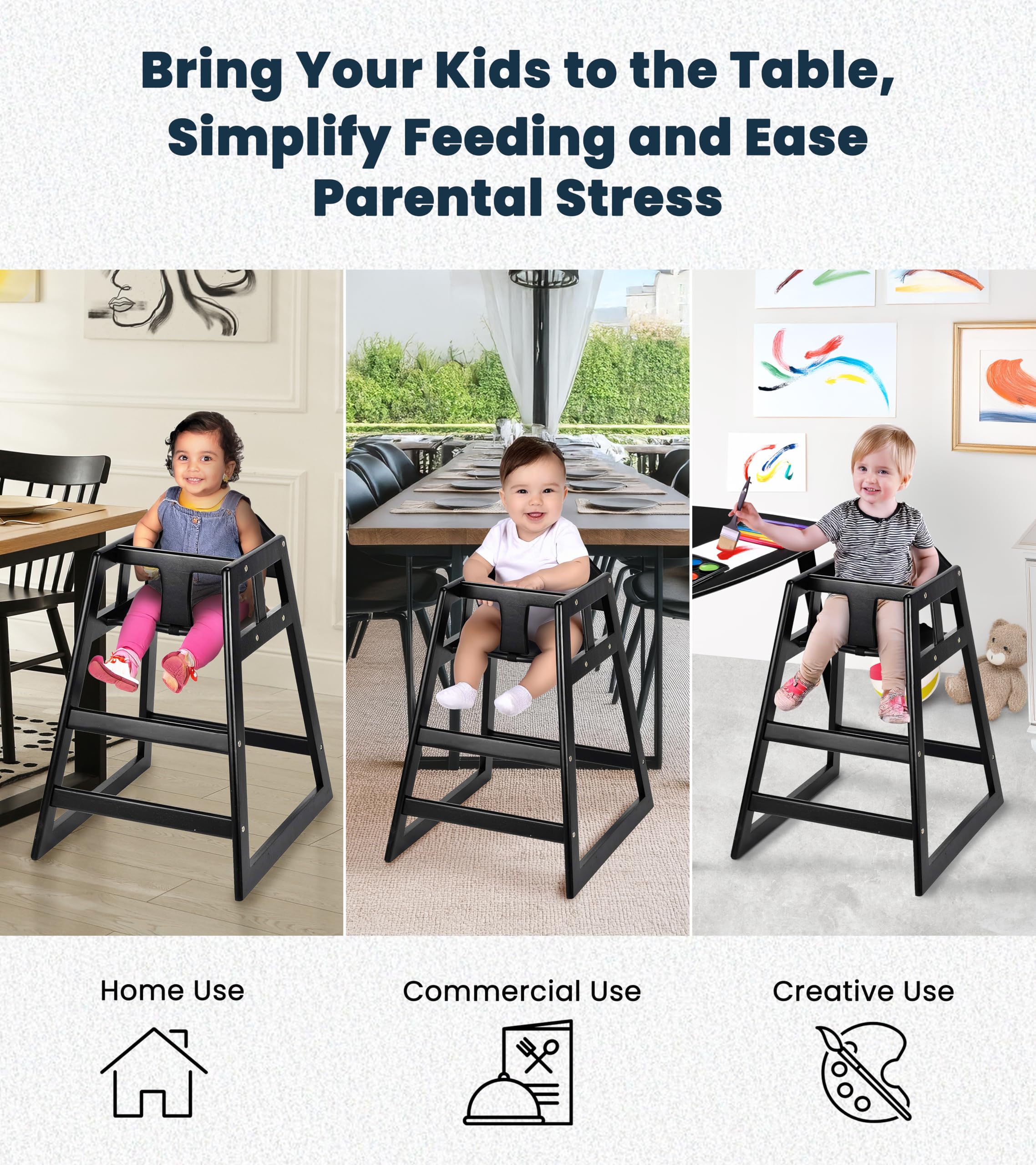 Two Alpine high chairs bundled in a two-pack for quick setup.