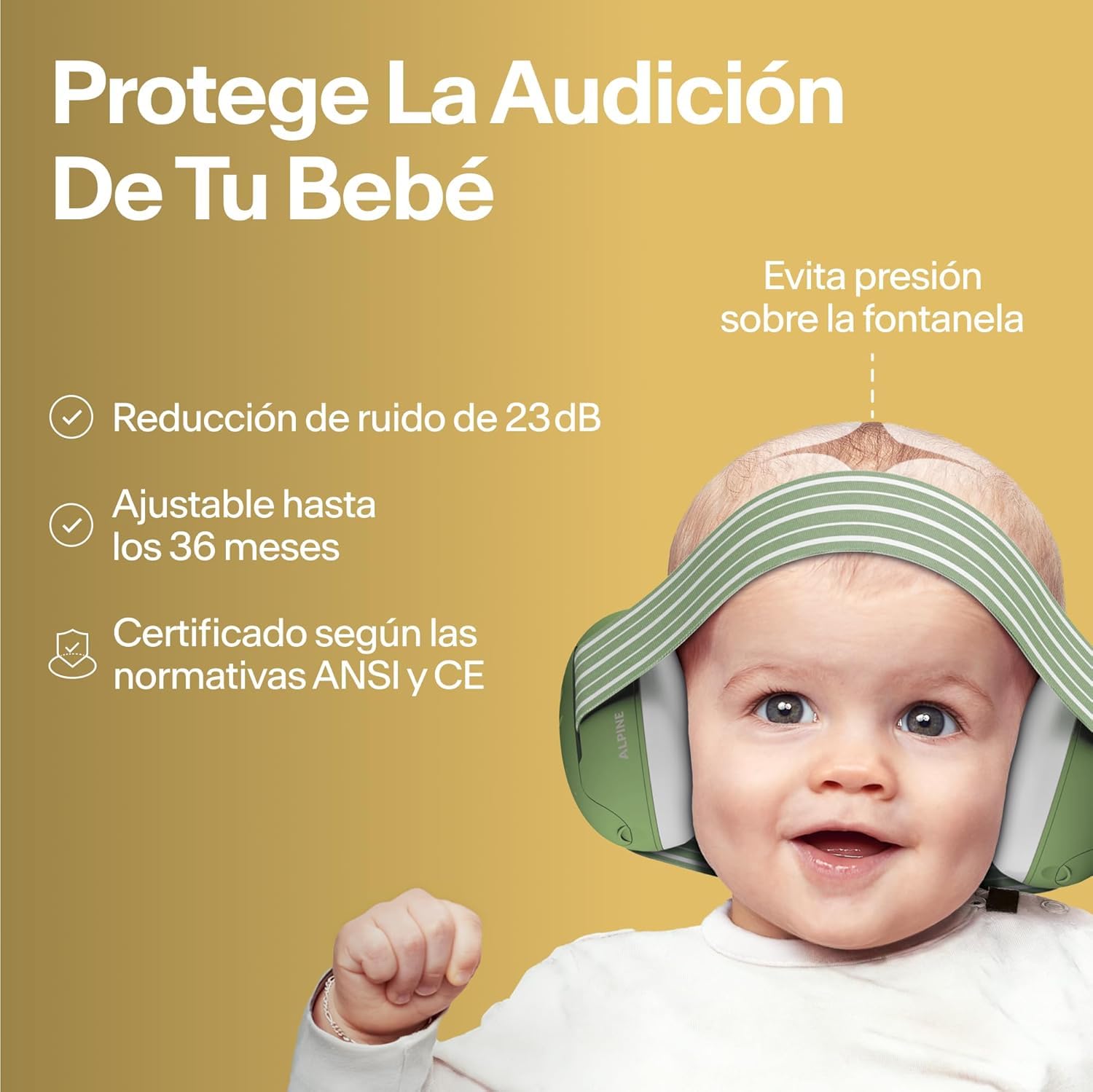 Alpine Muffy Baby ear caps with foam provide comfortable noise reduction