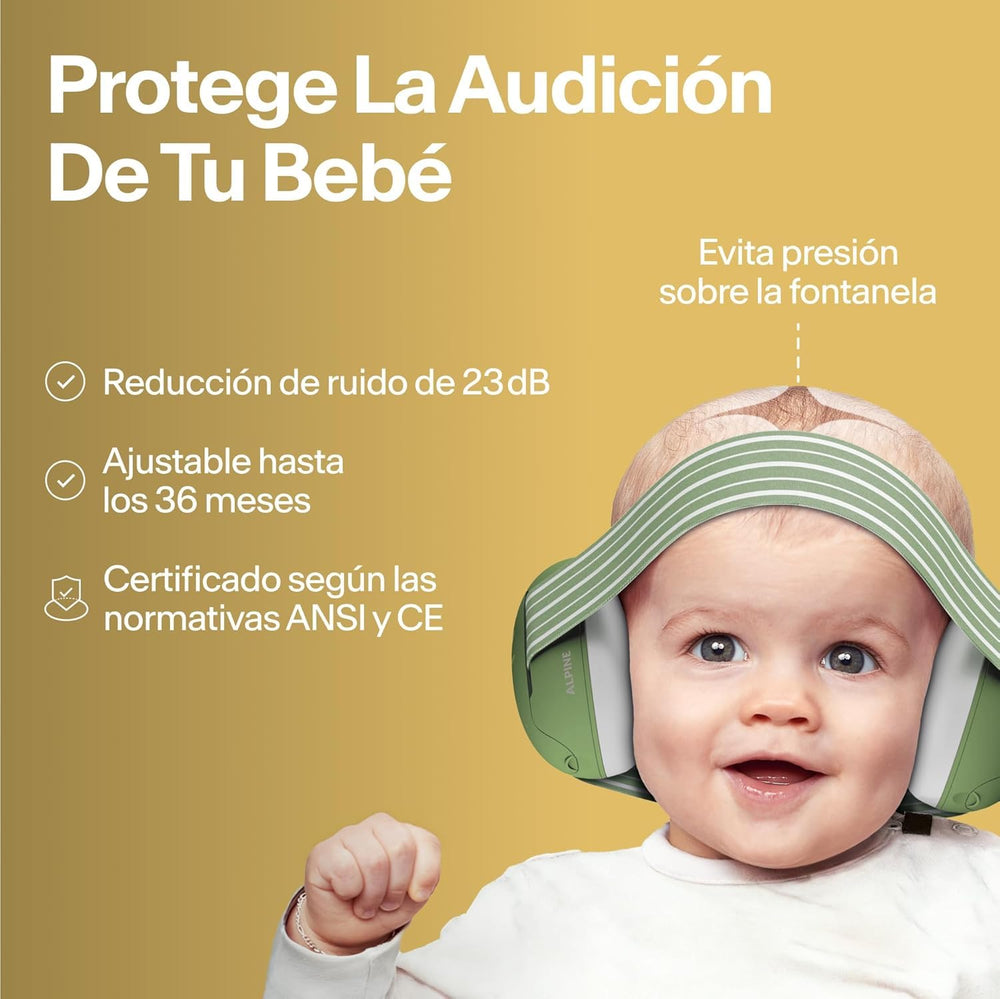 Alpine Muffy Baby ear caps with foam provide comfortable noise reduction