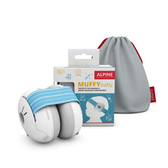Alpine Muffy Baby headband close-up — gentle fit avoids fontanelle pressure
