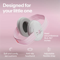 Noise-reducing earcaps with foam provide secure, comfortable protection for babies.