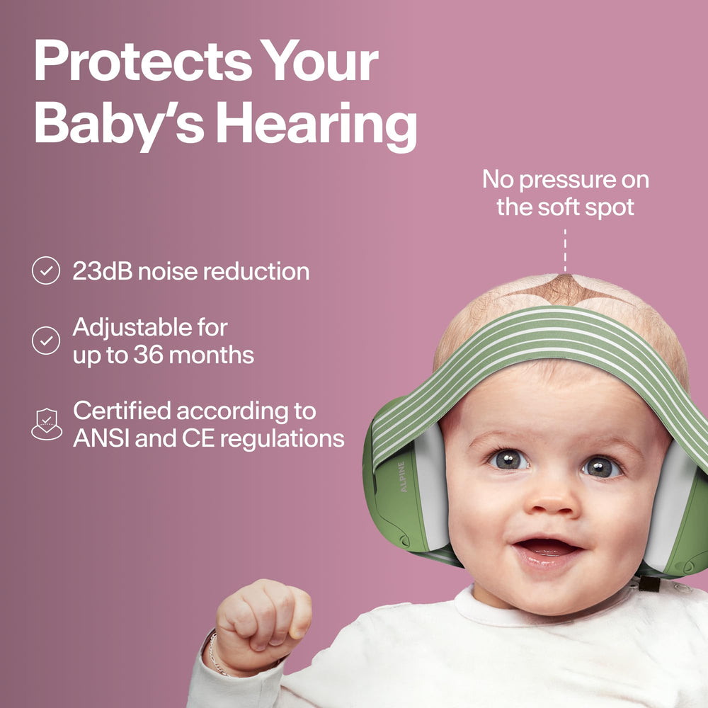 Soft pink headband design keeps gentle pressure off the fontanel for comfortable wear.