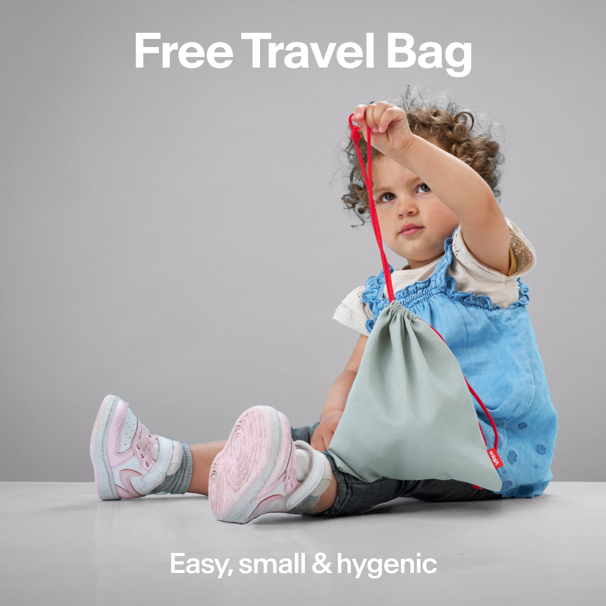 Alpine Muffy travel-ready design supports peaceful flights and car rides.