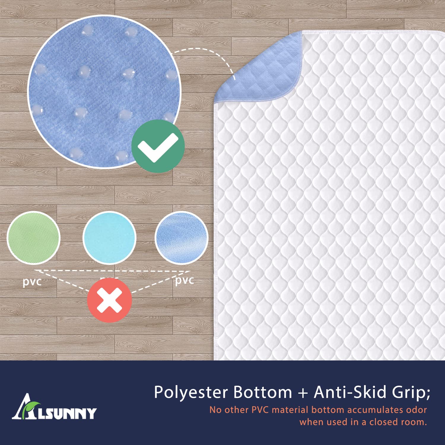 Alsunny bed pad washable and dryer-friendly for quick reuse