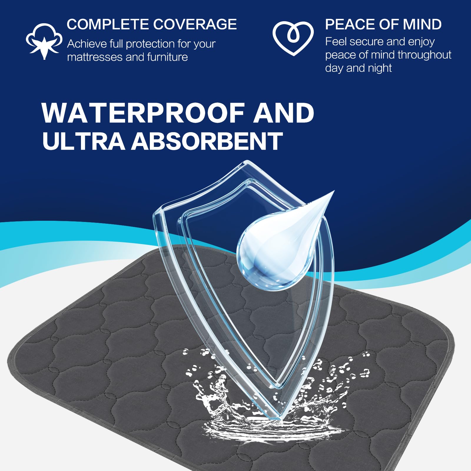 Alsunny overnight protection bed pad keeps surfaces dry at night.