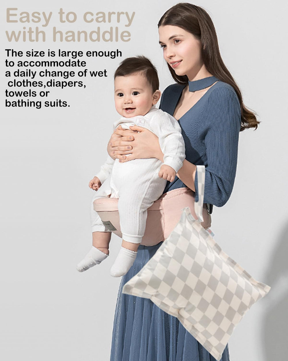 ALVA bag keeps baby clothes and diapers organized during travel.